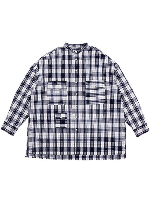 Check Tri Pocket Seersucker Shirt [Navy]